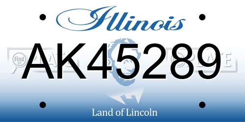 AK45289 Illinois License Plate