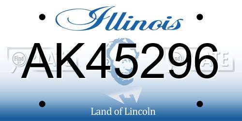 AK45296 Illinois License Plate