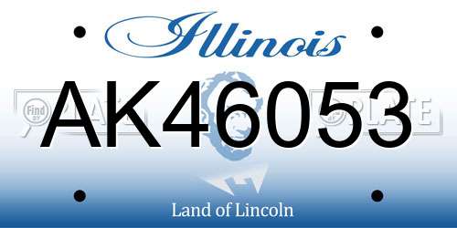 AK46053 Illinois License Plate