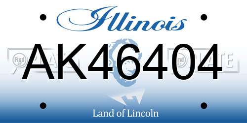 AK46404 Illinois License Plate