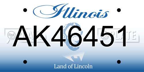 AK46451 Illinois License Plate