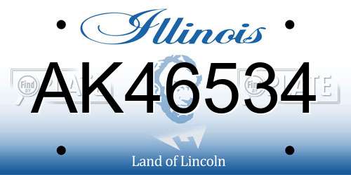 AK46534 Illinois License Plate