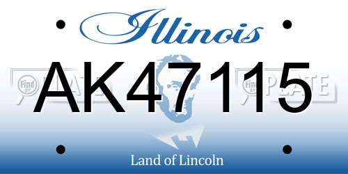 AK47115 Illinois License Plate