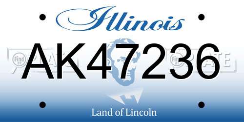 AK47236 Illinois License Plate