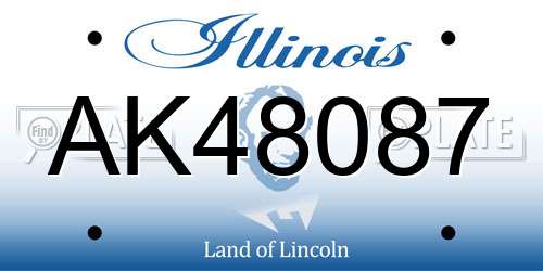 AK48087 Illinois License Plate