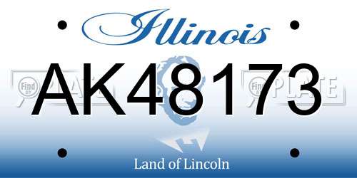 AK48173 Illinois License Plate