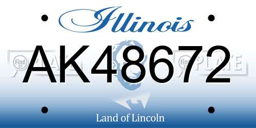 AK48672 Illinois License Plate