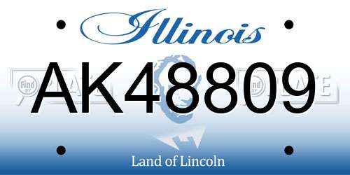 AK48809 Illinois License Plate