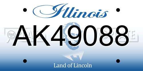 AK49088 Illinois License Plate
