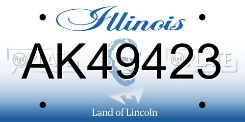 AK49423 Illinois License Plate