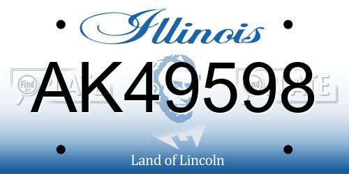 AK49598 Illinois License Plate