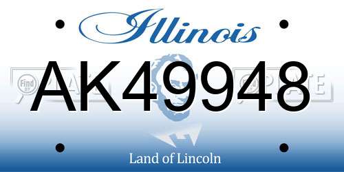 AK49948 Illinois License Plate