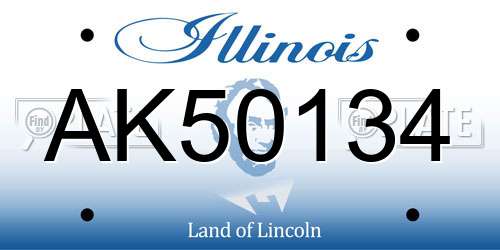 AK50134 Illinois License Plate