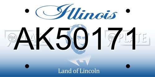 AK50171 Illinois License Plate