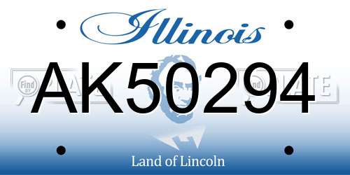 AK50294 Illinois License Plate
