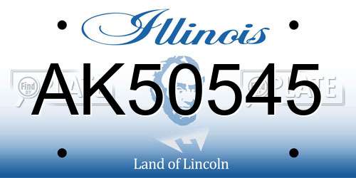 AK50545 Illinois License Plate