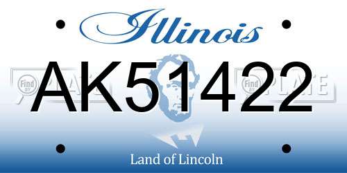 AK51422 Illinois License Plate