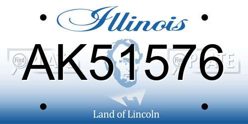 AK51576 Illinois License Plate