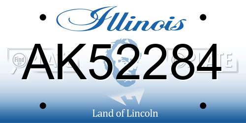 AK52284 Illinois License Plate