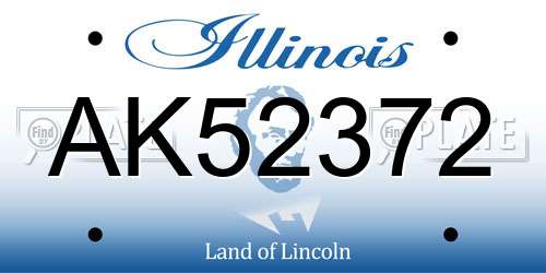 AK52372 Illinois License Plate