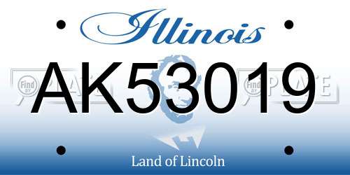 AK53019 Illinois License Plate