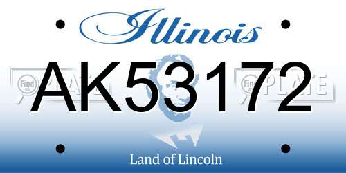 AK53172 Illinois License Plate