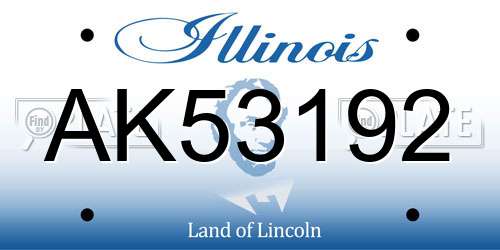AK53192 Illinois License Plate