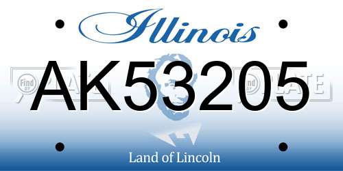 AK53205 Illinois License Plate
