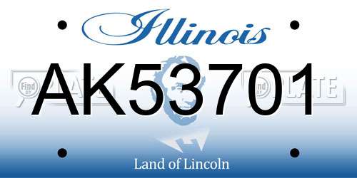 AK53701 Illinois License Plate