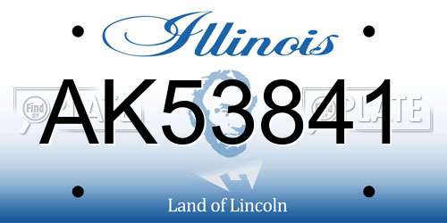 AK53841 Illinois License Plate