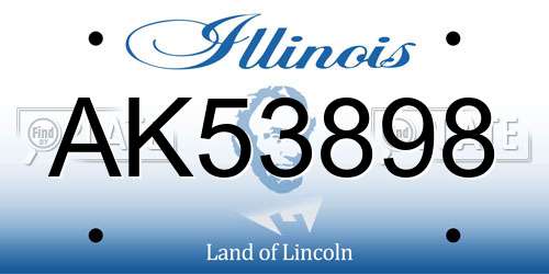 AK53898 Illinois License Plate