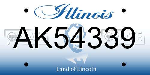 AK54339 Illinois License Plate