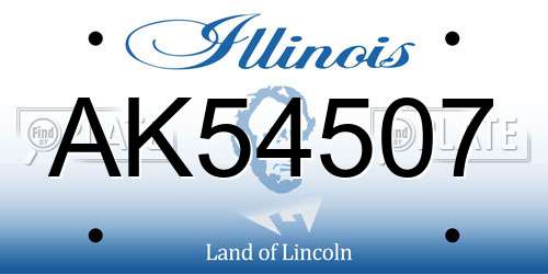 AK54507 Illinois License Plate