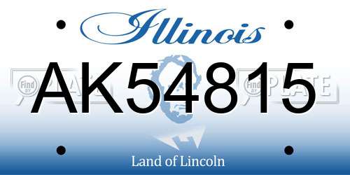 AK54815 Illinois License Plate