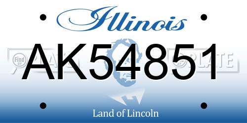 AK54851 Illinois License Plate