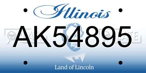 AK54895 Illinois License Plate