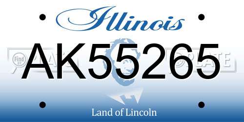 AK55265 Illinois License Plate