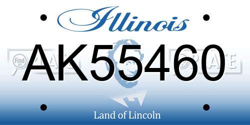 AK55460 Illinois License Plate