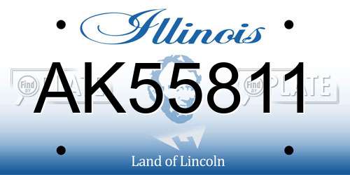 AK55811 Illinois License Plate