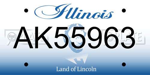 AK55963 Illinois License Plate
