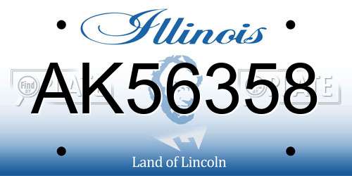 AK56358 Illinois License Plate
