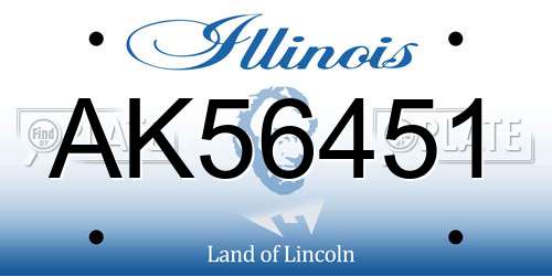 AK56451 Illinois License Plate