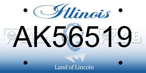 AK56519 Illinois License Plate