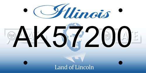 AK57200 Illinois License Plate
