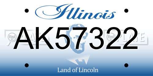 AK57322 Illinois License Plate