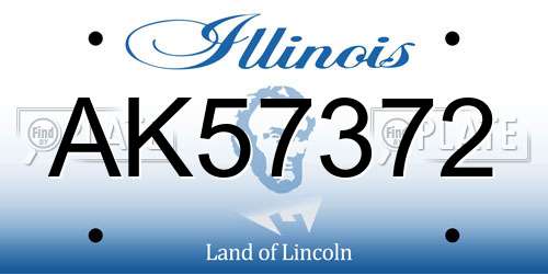 AK57372 Illinois License Plate