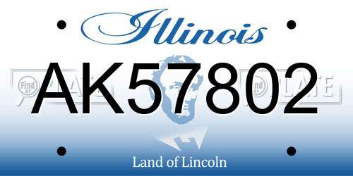 AK57802 Illinois License Plate