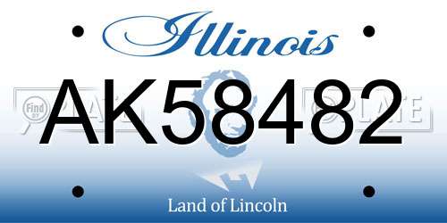 AK58482 Illinois License Plate