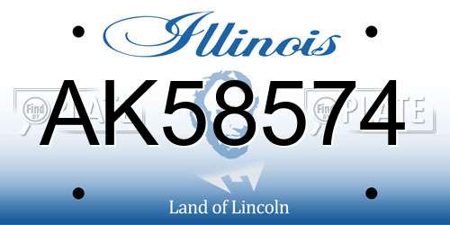 AK58574 Illinois License Plate