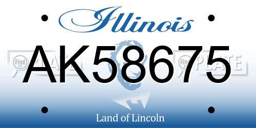 AK58675 Illinois License Plate